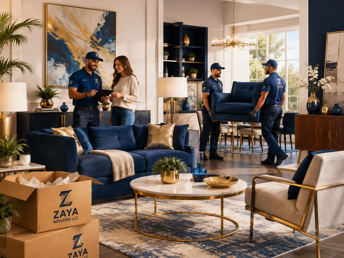 Furniture buying and selling illustration